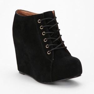 Jeffrey Campbell Black Suede 99 Tie Booties